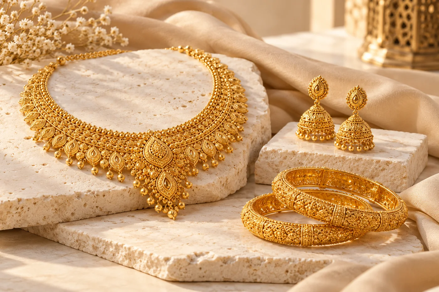 Illustrative gold jewellery collection
